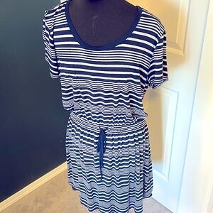 Olive & Oak navy and gray striped T-shirt dress XL
